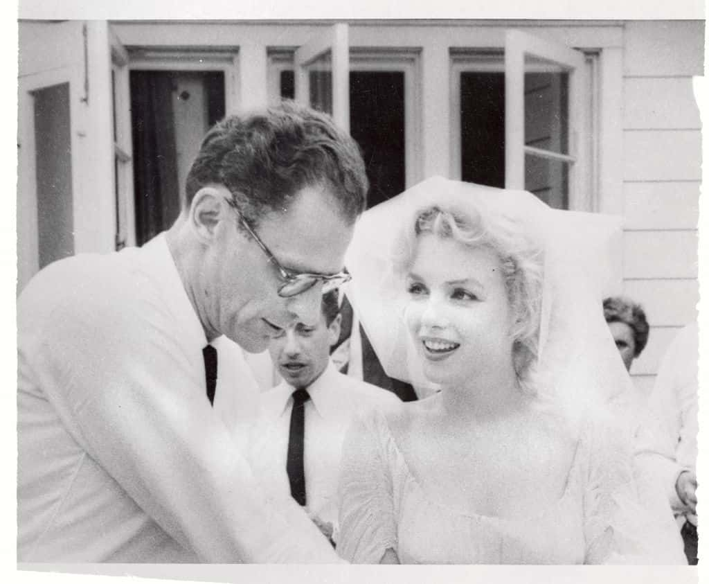 Marilyn Monroe and Arthur Miller After Marriage Ceremony.