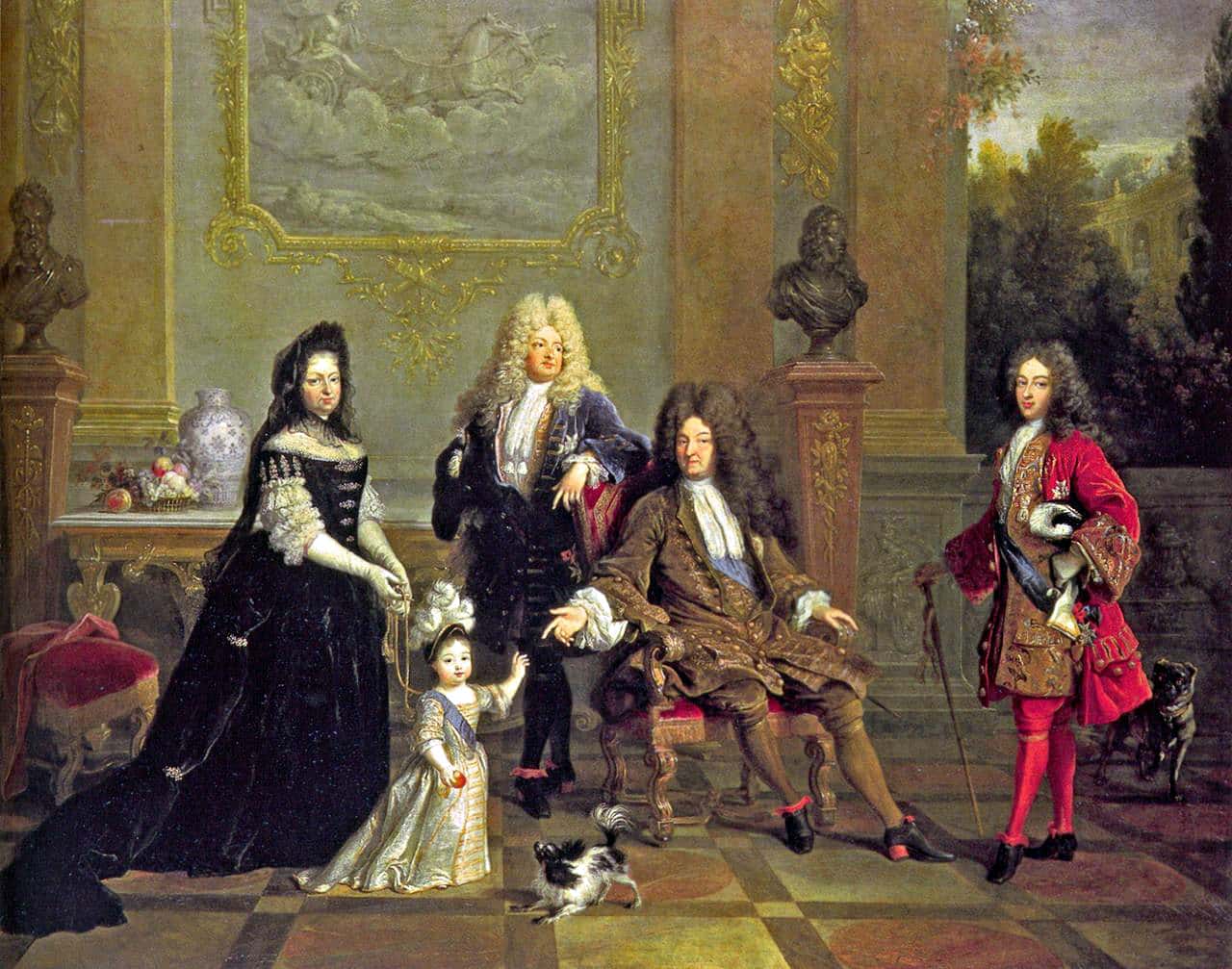 Louis XIV fashion. Duchess court dress, 1693.