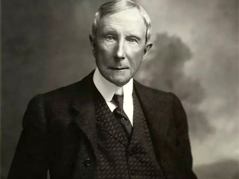 John D. Rockefeller Jr. Wearing Top Hat by Bettmann