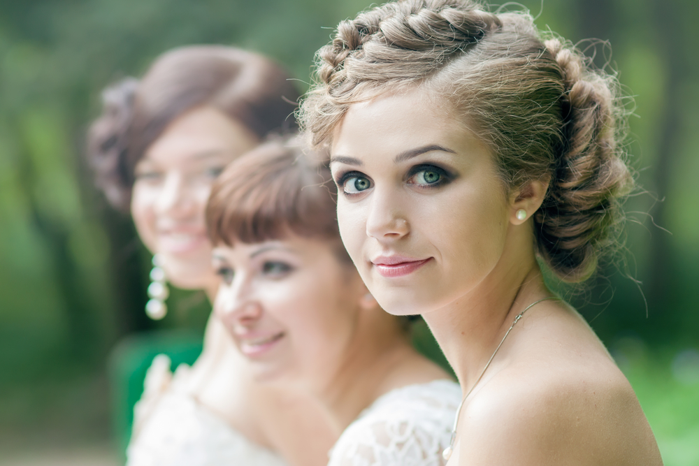 Bride with her friends and bridesmaids