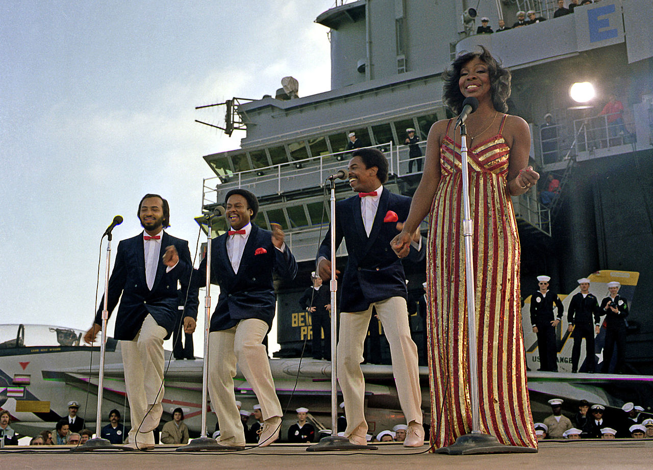 Gladys Knight & the Pips performing aboard the aircraft carrier USS Ranger