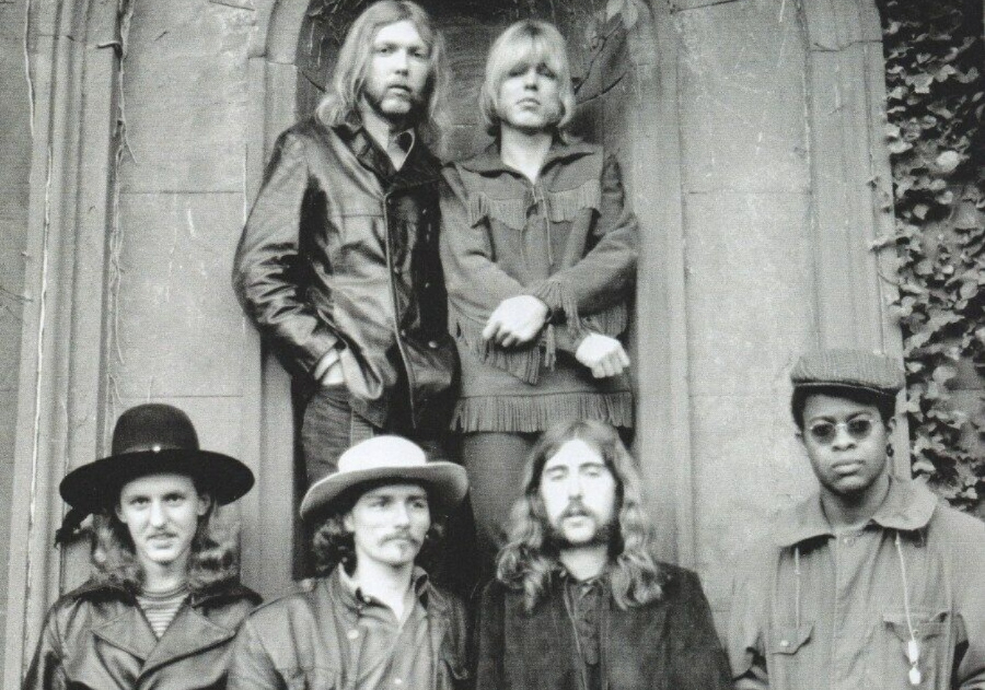 The Allman Brothers Band posing for a cover in 1969