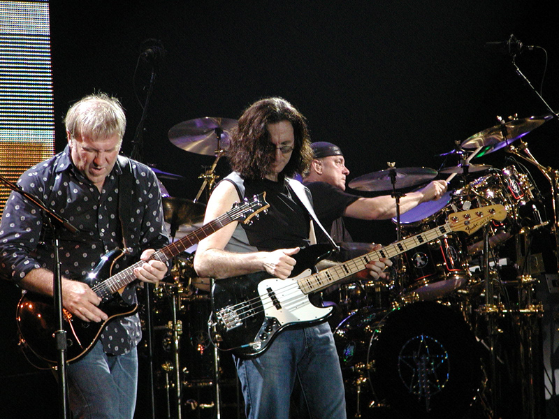 Canadian rock band Rush performing