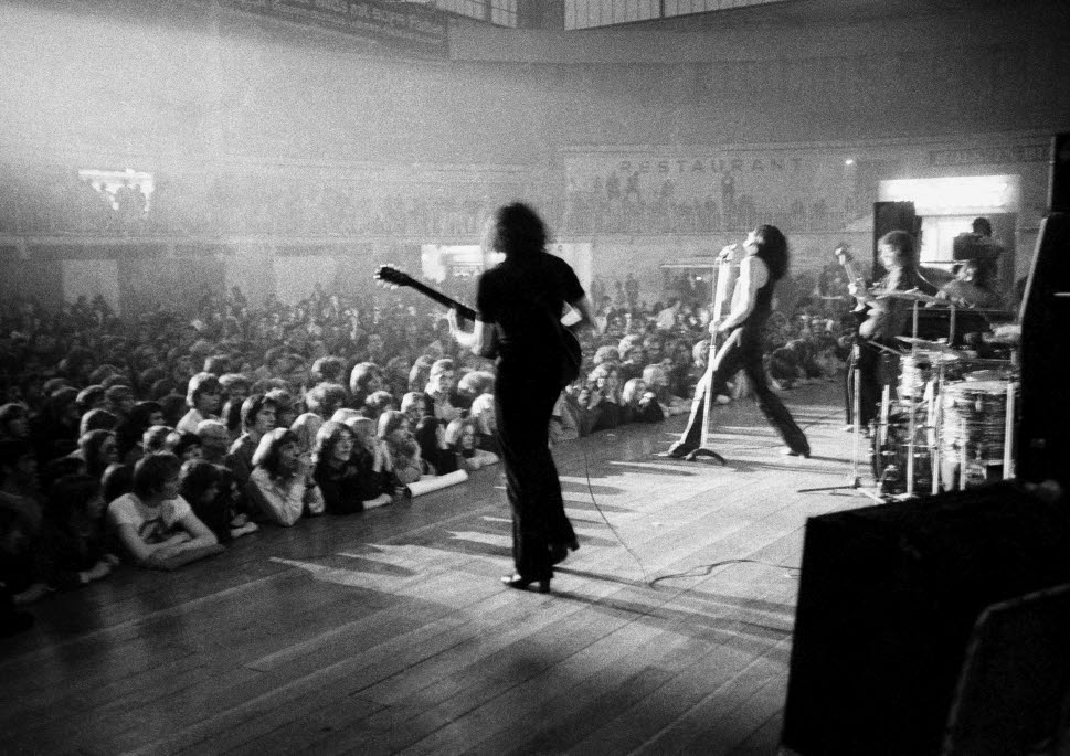 Rock band Deep Purple performing in an arena