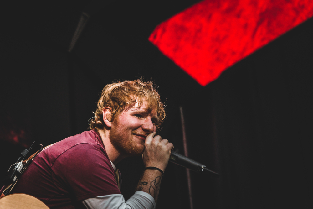 British singer Ed Sheeran performing