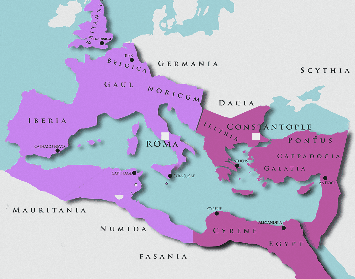 Римско восточный. 395 Roman Empire. Eastern Roman Empire 395. Разделение римской империи. Разделение римской империи на западную и восточную.